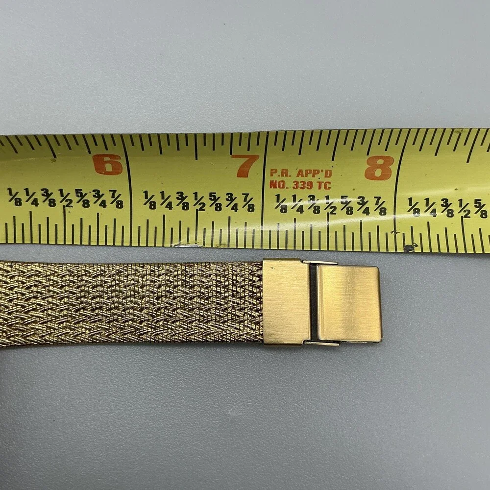 Vintage Seiko Quartz Mens Watch 25mm Gold Tone Mesh 5Y30-5B49 New Battery 7.75